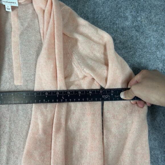 White + Warren Sweater Womens Small Trapeze Cardigan Coral Cashmere Luxury - Picture 3 of 7